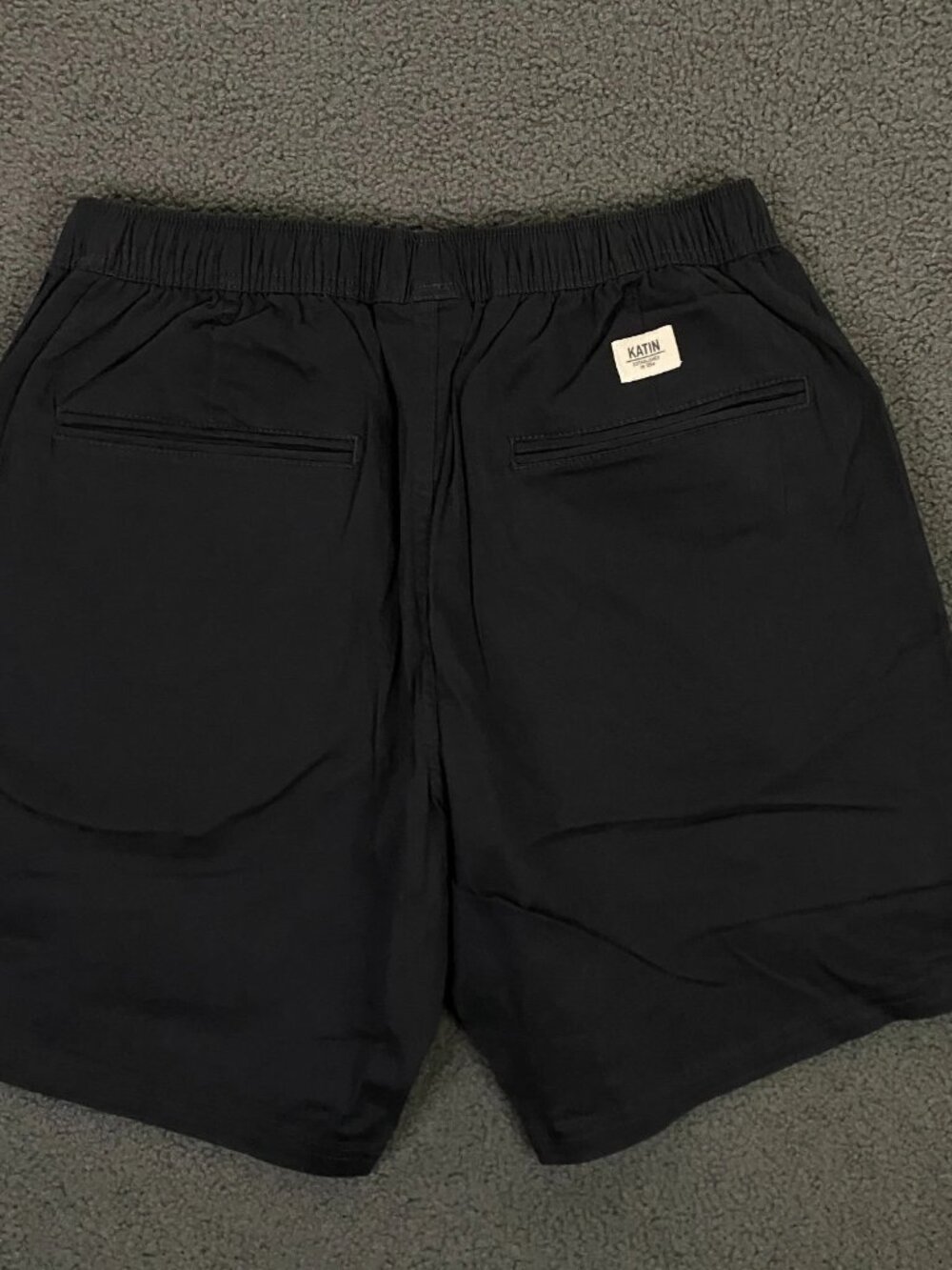 Katin Patio Short Mens Medium Black Stretch Elastic Waist Chino Beach Skate NWT
